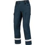 Pantalons cargo Modyf bleu marine à rayures en fil filet stretch Taille S look fashion pour femme 