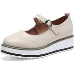 Chaussures oxford beiges Pointure 35 look casual pour femme 