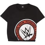 T-shirts noirs à manches courtes WWE à manches courtes Taille S look fashion pour femme 