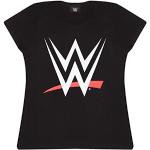 T-shirts noirs à manches courtes WWE à manches courtes Taille S look fashion pour femme 