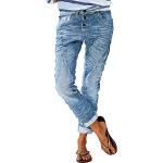 Jeans larges bleues foncé troués Taille S plus size look gothique pour femme 
