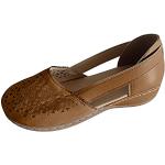 Sandales à talons marron à clous à bouts ouverts à scratchs Pointure 39 avec un talon entre 3 et 5cm style ethnique pour femme 