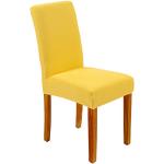 WWYL Lot de 4 housses de chaise extensibles et modernes - Lavables et amovibles - Fixation universelle - Jaunes - 2 pièces
