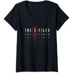 X-Files Logo Répétitif T-Shirt avec Col en V