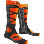 Chaussettes X-Socks orange de ski look sportif pour homme en promo 