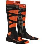 Chaussettes X-Socks orange de ski look sportif pour homme en promo 