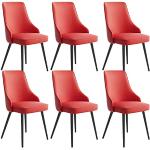 Chaises design rouges en cuir synthétique modernes 