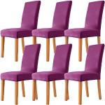 Housses de chaise violettes en velours extensibles en lot de 6 