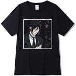 xhomeshop T-Shirt Black Butler Manches Courtes Sebastian Michaelis Pullover Tops T-Shirt Ciel Phantomhive Manga Japonais pour Hommes Femmes