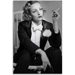Xiaoxiami Marlene Dietrich en costume Poster décoratif sur toile Décoration murale Salon Chambre 20 x 30 cm