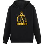 XIAOYE Conquer Arnold Schwarzenegger Black Hoodie Unisex Men's Graphic Sweatshirt L
