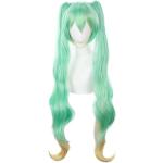 Perruques cosplay vertes en fibre synthétique Hatsune Miku look fashion 