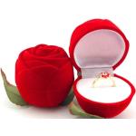 Bagues fleur de mariage rouges à motif fleurs romantiques 