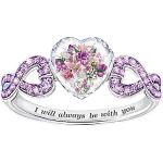 Bagues noeud de mariage violettes en cristal à motif tigres look gothique 