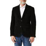 Xposed Blazer en velours côtelé doux pour homme Style vintage rétro, Blazer noir, 58