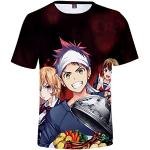 XSLGOGO Food Wars: Shokugeki no Soma T Shirt Unisexe Anime Graphique Imprimé à Manches Courtes Hauts Yukihira Sōma et Nakiri erina Costume de Cosplay