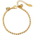 XUPING Bracelet Perles 24K Plaqué Or Bracelet Simple pour Femme Adolescentes Filles Bijoux Cadeaux