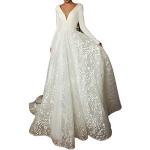 Robes de mariée blanches à manches longues à manches longues Taille 3 XL look fashion pour femme 