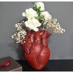 Vases design rouges à fleurs en résine 