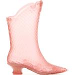 Bottines à talon roses en PVC Pointure 40 avec un talon entre 5 et 7cm look fashion pour femme 