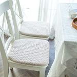 Galettes de chaise beiges en coton lavable en machine en lot de 2 