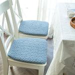 Galettes de chaise bleus foncé en coton lavable en machine en lot de 2 