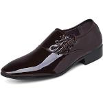 Chaussures oxford de mariage marron en cuir synthétique à bouts ronds à lacets Pointure 44,5 classiques pour homme 