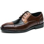 Chaussures oxford de mariage marron patchwork en caoutchouc à bouts carrés à lacets Pointure 44,5 classiques pour homme 