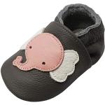 Chaussures gris foncé en cuir à motif éléphants en cuir Pointure 24 look fashion pour bébé en promo 
