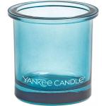 Bougeoirs en verre Yankee Candle bleus en verre 