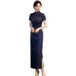 Robes de cocktail bleues Taille 4 XL look asiatique pour femme 