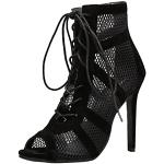Sandales à talons noires thermiques à talons aiguilles Pointure 42 look fashion pour femme 