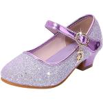 Sandales outdoor violettes à strass pour pieds larges à scratchs Pointure 25 look fashion pour fille 