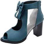 Sandales de mariage bleues en toile en cuir pour pieds larges Pointure 38 look fashion pour femme 