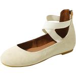 Sandales plates beiges pour pieds larges à élastiques Pointure 37 look fashion pour femme 