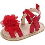 Sandales plates rouges à paillettes à bouts carrés pour pieds larges Pointure 21 look casual pour femme 