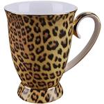 Tasses en porcelaine dorées à effet léopard en porcelaine 