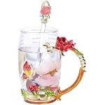 Tasses en verre roses en verre romantiques 350 ml 
