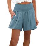 Bermudas saison été bleues claires respirants Taille XL plus size look casual pour femme 