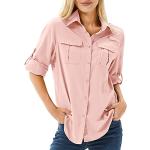 Chemises roses à manches longues à manches longues Taille XL look casual pour femme en promo 