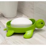 Porte-savons vert d'eau à motif tortues 