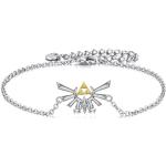 YFN Zelda Bracelet en argent sterling avec inscription « Legend of Zelda » - Bijoux Triforce - Cadeaux pour hommes, femmes, garçons et filles, Argent sterling, Pas de gemme