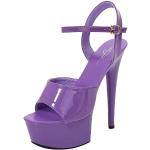 Sandales à talons de mariage violettes à clous pour pieds larges à lacets Pointure 37 look casual pour femme 