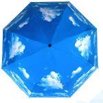 Yimidear Parapluie 3 Pliant Coupe-Vent 50+ Anti-UV Parapluie de Voyage Protection Solaire Ciel Bleu 8 Baleines Parapluie de Pluie (Ciel Bleu)
