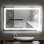 Miroirs muraux blancs en verre lumineux modernes 