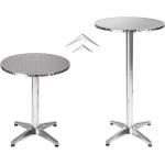 Tables rondes gris acier en inox pliables diamètre 60 cm 