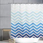 Rideaux de douche bleus à rayures en polyester 180x200 