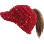 Bonnets casquette d'automne rouge bordeaux Tailles uniques look fashion pour femme 