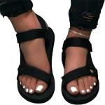 Sandales plates noires respirantes Pointure 35 look fashion pour fille 