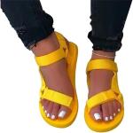Sandales plates jaunes respirantes Pointure 35 look fashion pour fille 